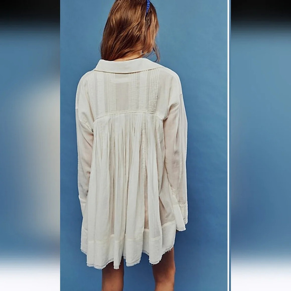 FREE PEOPLE We The Free Sheer Swing Shirt in optic white. Size Xs NWT - Picture 2 of 6